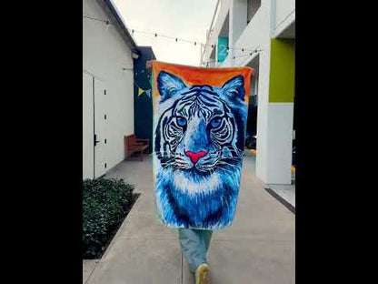 Adorable Courage • White Tiger Throw Blanket